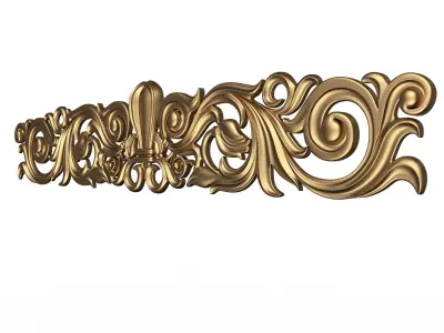 Carved Plaster Molding Decoration 035 Low-poly 3D model