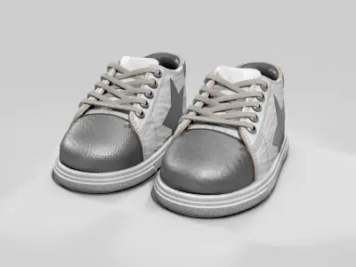 Children Snickers Shoes PBR Low-poly 3D model