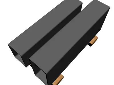 1 4in Wall x5in Rectangle Tube 3D model