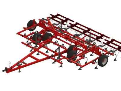 WG 0038 - Field cultivator 6m Low-poly 3D model