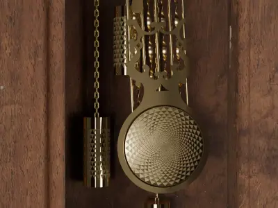 Rigged Grandfather Clock 3D Model Art Deco Antique Mantel Timer 3D model