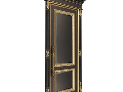 Carved Door Classic 01602 Black Low-poly 3D model