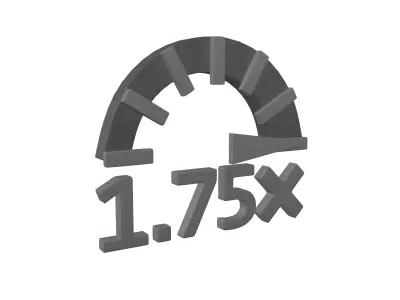 Speed 1 point 75 Symbol v1 002 Low-poly 3D model