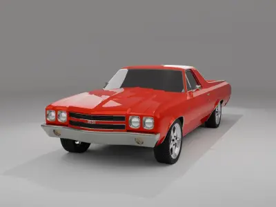 1969 CHEVROLET EL CAMINO SS  Low-poly 3D model