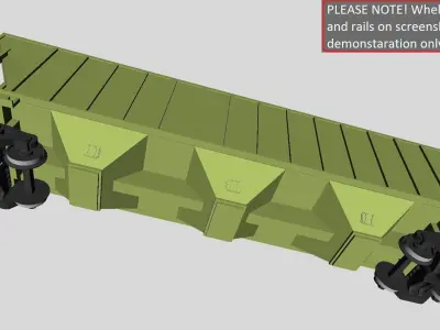 3-bay Covered Hopper printable moded in H0 Scale 3D print model
