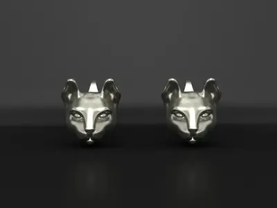 Cat earrings stud 3D print model