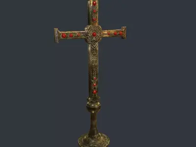 Antique Cross Low-poly 3D model