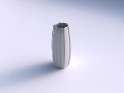 Vase hexagon with smooth vertical ribbons  3D print model