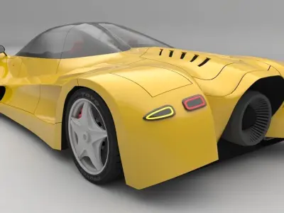 Supercar Prototype P01 Low-poly 3D model