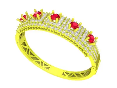 Luxury Ruby Diamond Band Ring for Women 7262 3D print model