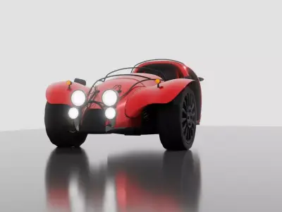 inverted tricycle electric vehicle 3D model