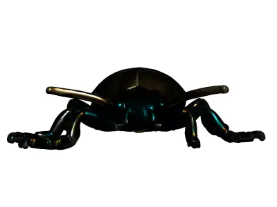 Luxury Golden Metallic Beetle Model Low-poly 3D model