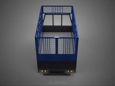 ANIMAL ENCLOSURE CAGE LIVESTOCK CATTLE COW PICKUP CAR TRUCK PEN 3D model
