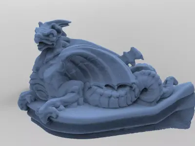 Dragon statue Fantasy Baroque Influence 3D model