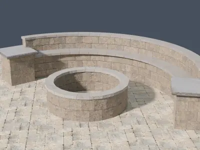 Stone Fire Pit Free low-poly 3D model
