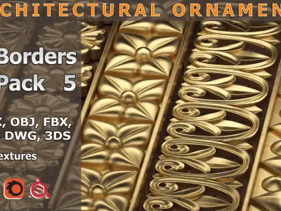 5 Borders Ornamental Pack 5 3D model