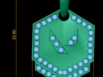 Hexa Sapphire Emblem Pendant 3D print model