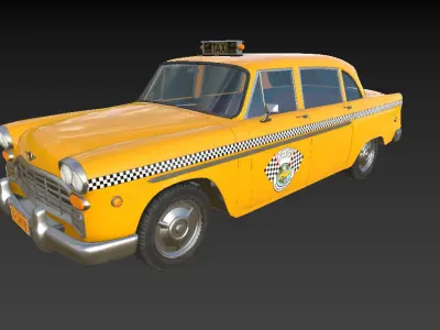 New York Retro Taxi Cab 3D model