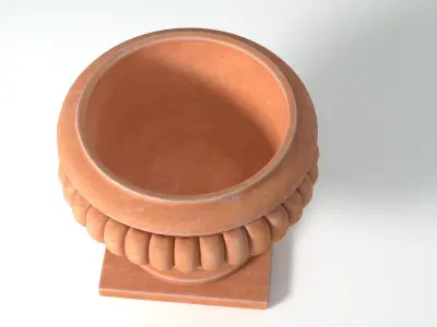 Terracotta Ribbed Pot 3D model