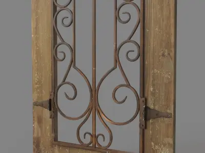 Antique Metal Wall Panel 3D model