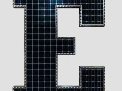 Solar Panel Letter - E 3D model