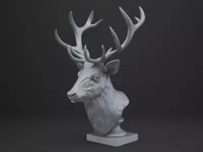 Deer Bust - Animal Figurine 3D print model