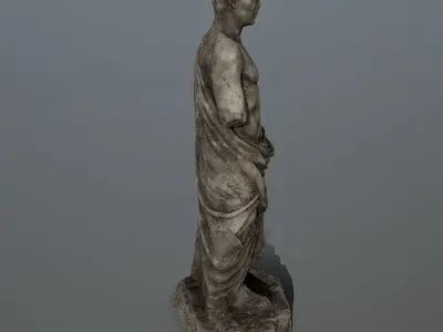 statue 5 roman with cloak Low-poly 3D model