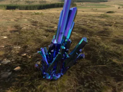 Rainbow Crystals For Game Engine Ready Low-poly 3D model