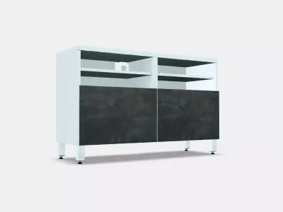 BESTA TV bench with doors 23 Low-poly 3D model
