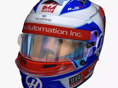 Grosjean helmet 2018 Low-poly 3D model