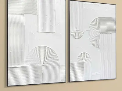 Plaster Two Photo Frame 268 Low-poly 3D model