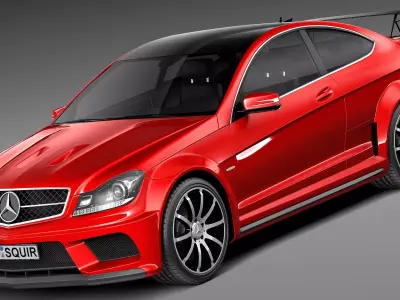Mercedes-Benz C63 AMG Black 2013 3D model