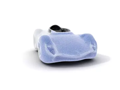 Futuristic Silver Car model pack Low-poly 3D model