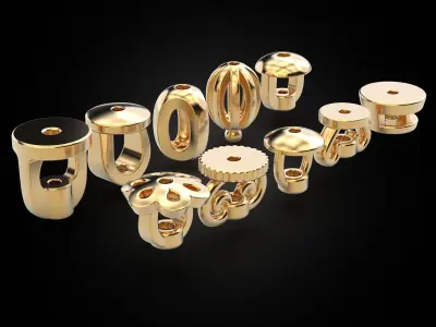 10 Screw Backs 3D print model