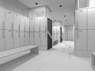 Locker Room 3D model