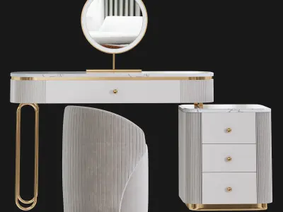 Oboval Modern Makeup Vanity Table by Homary 3D model