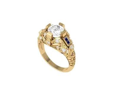 Art Deco Ring 3D print model