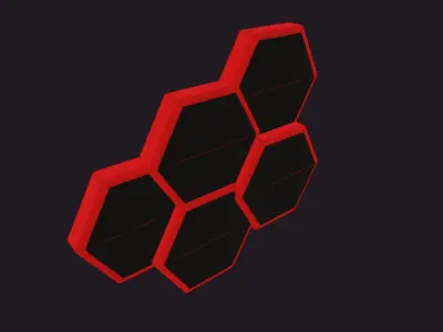 beehive hexagon lamp wall lamp decoration gaming room fire style Low-poly 3D model