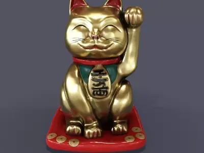 Maneki Neko Japan cat 3D model