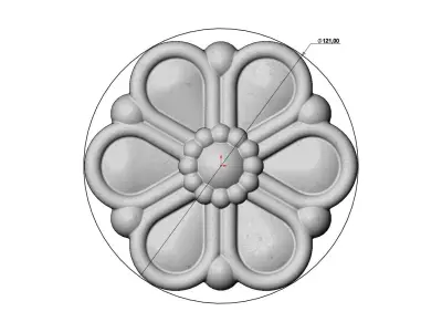 Daisy flower rosette 3D print model
