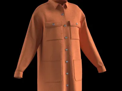 Female shirt dress 3D model