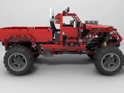 Lego Jeep  Low-poly 3D model