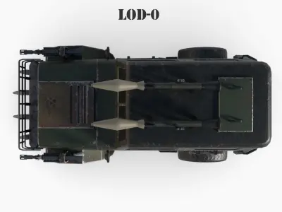 Post Apocalyptic Jeep Low-poly War Car Game Asset  Low-poly 3D model