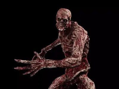Mummy-zombie human low-poly game engine ready 3D model Low-poly 3D model