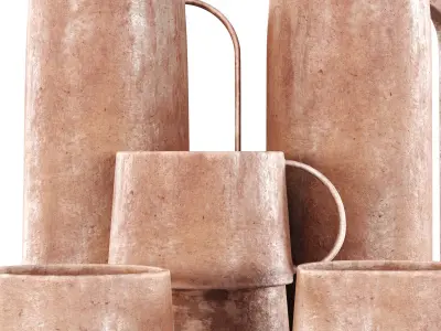 Arita Houen Ceramic Mugs  Low-poly 3D model