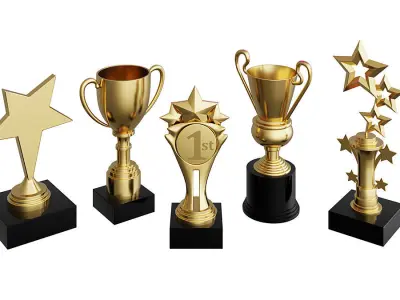 Awards Set BLENDER 3D Model Cycles 3D model