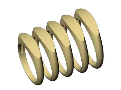 Rounded top oval signet ring 3D print model