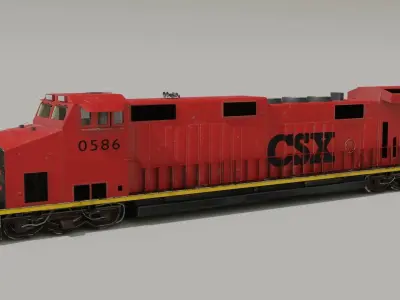 Diesel locomotive 3D model Low-poly 3D model