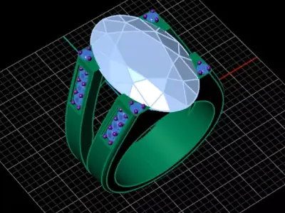 oval jewelry ring luxury 3D print model purchase