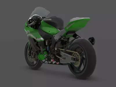 Kawasaki ZX-10R  Superb Racing Bike 3D Model Low-poly 3D model